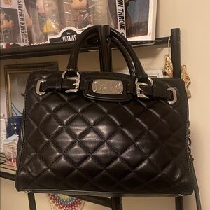 Michael by Michael Kors Black Quilted Leather Handbag